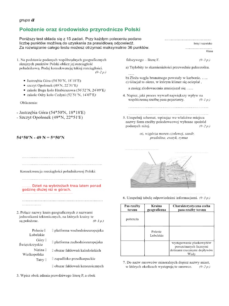 Puls Ziemi 3 Położenie Oraz środowisko Przyrodnicze Polski Odpowiedzi