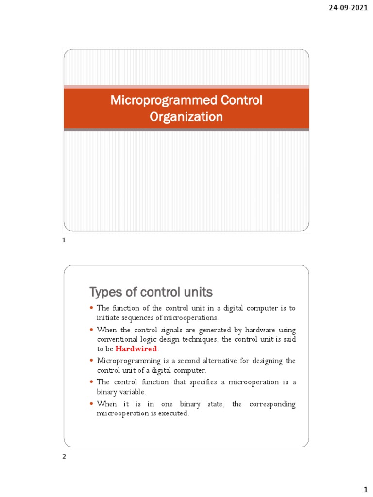 Unit 2 - Microprogrammed Control Organization | PDF