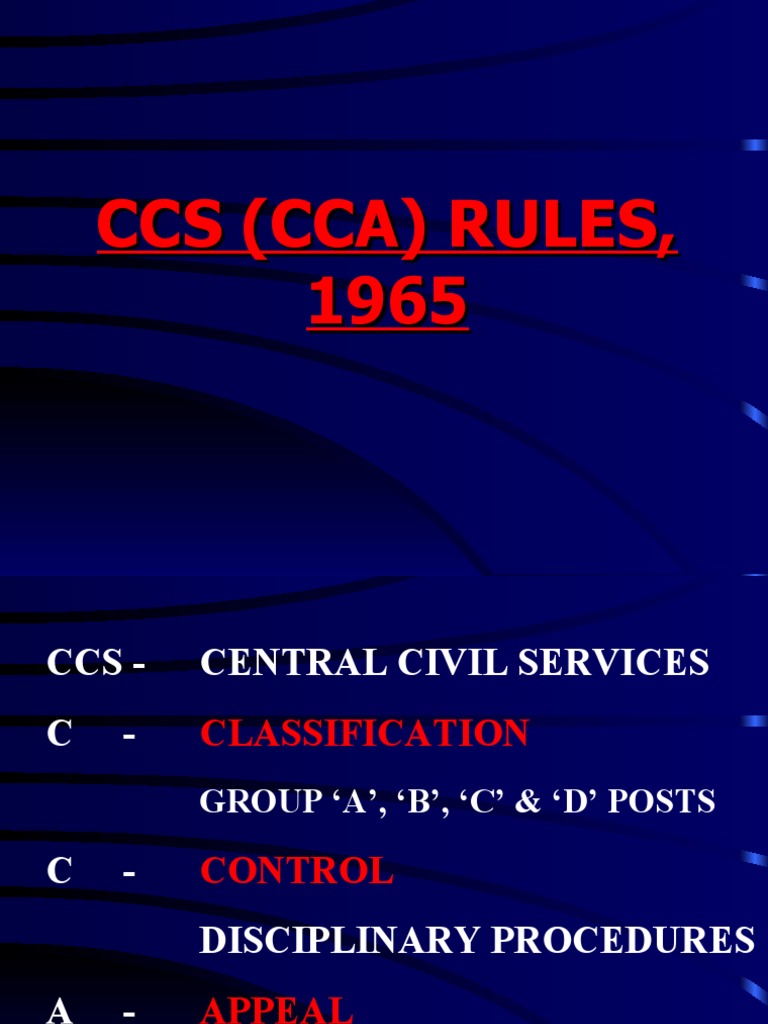 Ccs Cca Rules PDF Common Law Government