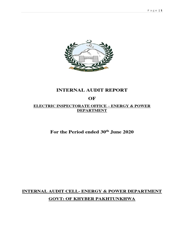 Electric Inspectorae - IA Report 2020 | PDF | Audit | Internal Audit