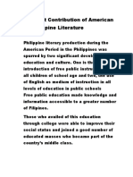 American Contributions to Philippine Literature