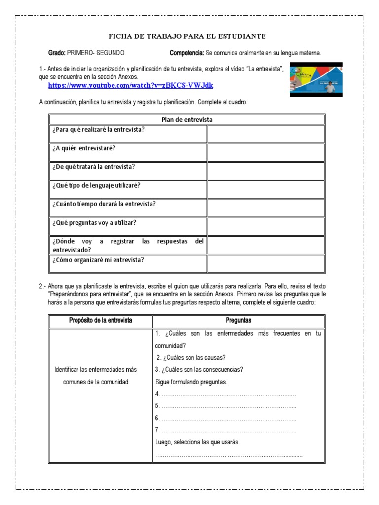 Ficha 1° - 2° Com - Exp 5 - Semana 1 | PDF | Crecimiento personal y ...