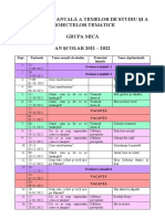 Planificarea Anuala A Temelor de Studiu Si A Proiectelor Tematice 2021-2022