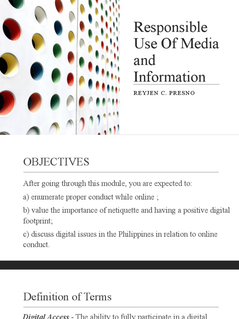 Responsible Media Use and Digital Etiquette | PDF | Computers