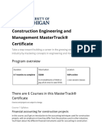 Construction Engineering and Management MasterTrack® Syllabus