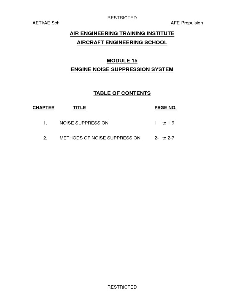 Modu 15 Noise Suppression System PDF Jet Engine Engines