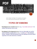 9interlanguage II - Types & Sources of Errors