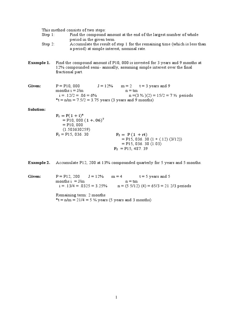 Compounded Semi-Annual Interest Calculations | PDF