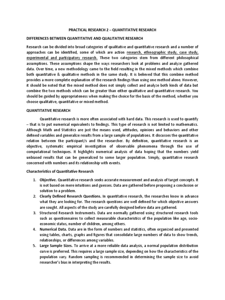 Quantitative Research Pdf Quantitative Research Statistics