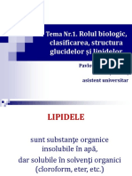 Tema 1 Rolul Biologic Clasificarea Structura Glucidelor Și Lipidelor