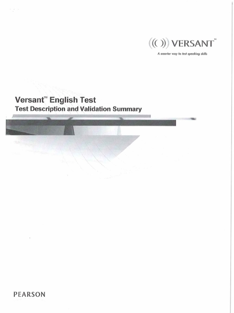 Test Description and Validation Summary | PDF