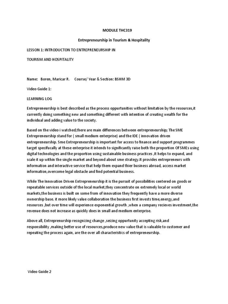 MODULE THC319-WPS Office | PDF | Entrepreneurship | Small And Medium ...