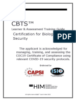 Global CBTS Certified Manager CAPSI ISIO Trainer Assessor Guide For Biological Threat Certificate
