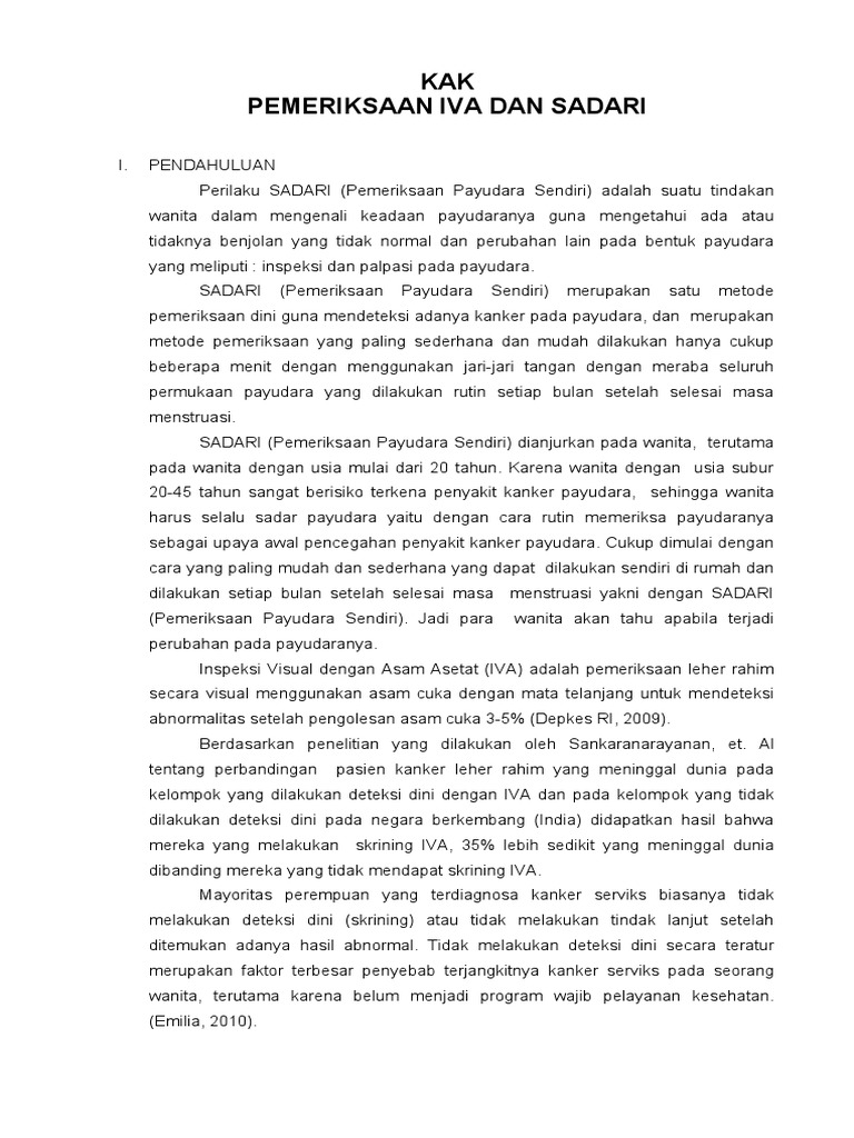Panduan SADARI dan IVA untuk Deteksi Dini Kanker | PDF | Gaya Hidup