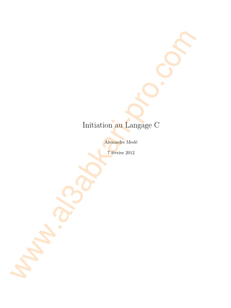 Introduction au Langage C et ses concepts | PDF | Compilateur ...
