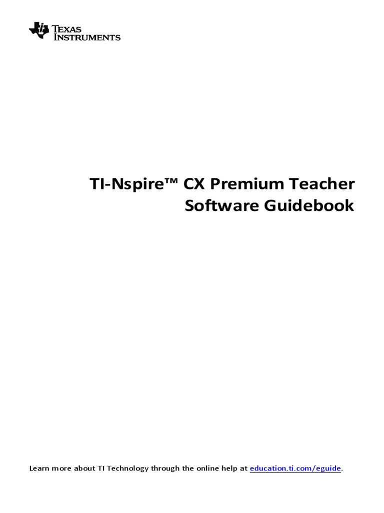 TI-Nspire CX Prem TS Guidebook | PDF | Spreadsheet | Computer File