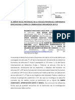 Denuncia por hurto agravado y apropiación ilícita de bienes de junta de usuarios