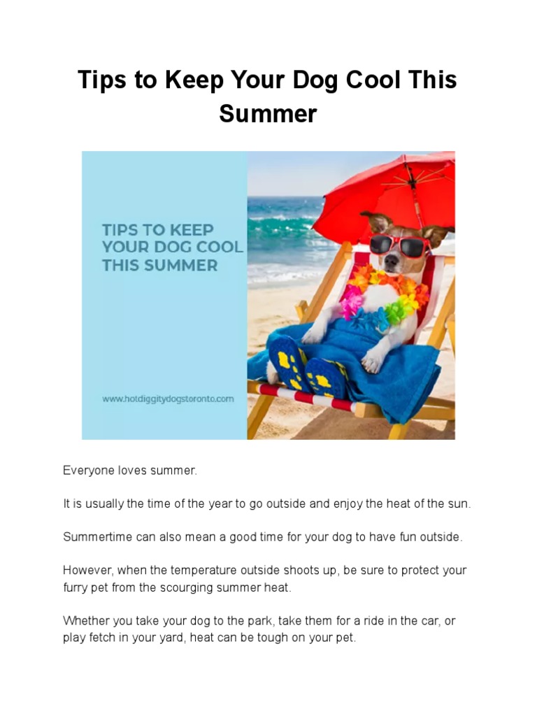 Tips To Keep Your Dog Cool This Summer | PDF | Hyperthermia ...