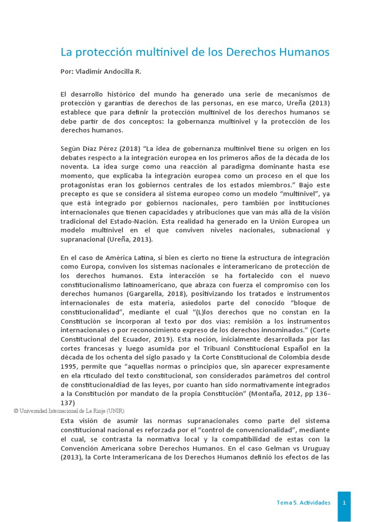 La Proteccion Multinivel de Los DDHH | PDF | Derechos humanos ...