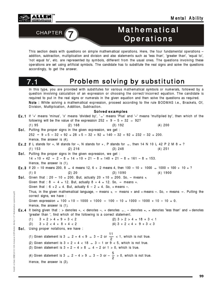 07 Mathematical Operations | PDF | Multiplication | Mathematics