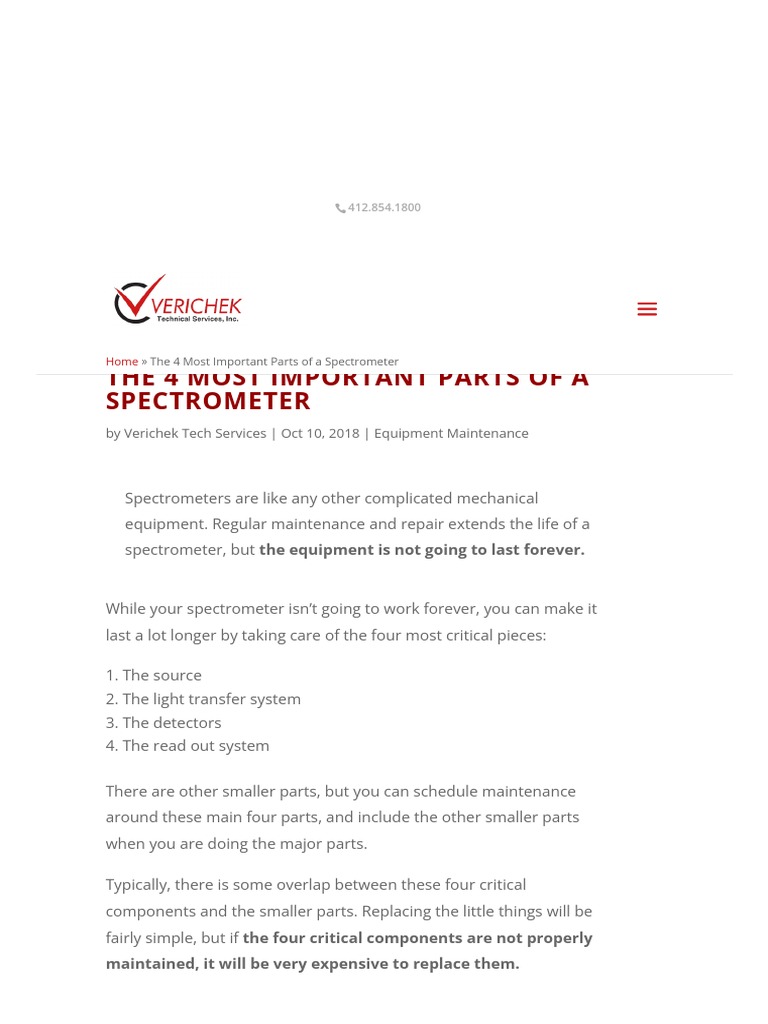 The 4 Most Important Parts of A Spectrometer Verichek Technica PDF