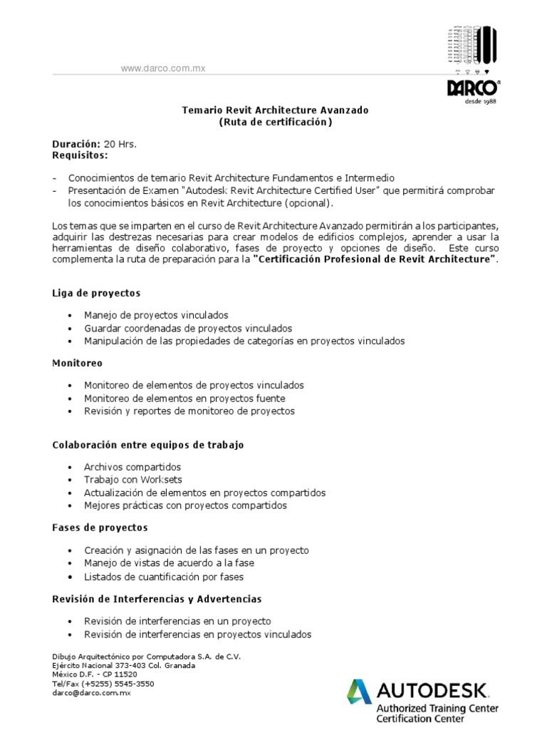 Curso Avanzado de Revit Architecture | PDF | Autodesk Revit | Diseño