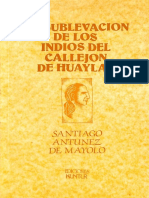 La Sublevacion de Los Indios Del Callejon de Huaylas