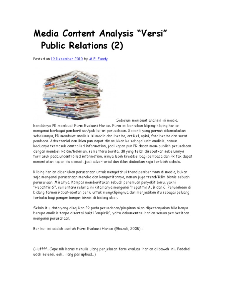 Media Content Analysis | PDF