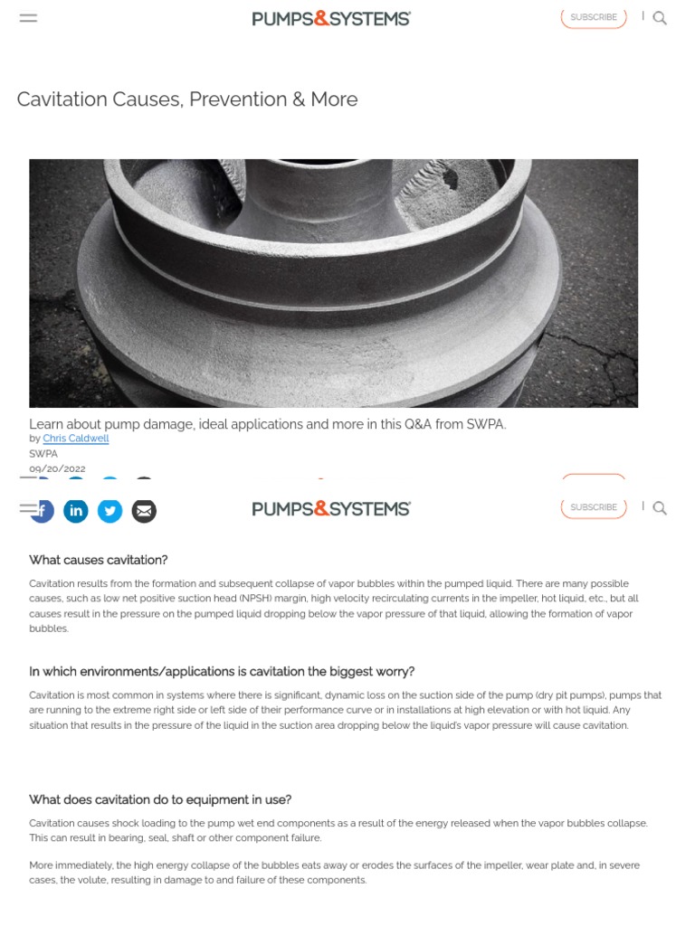 Cavitation Causes, Prevention & More Pumps & Systems Download Free
