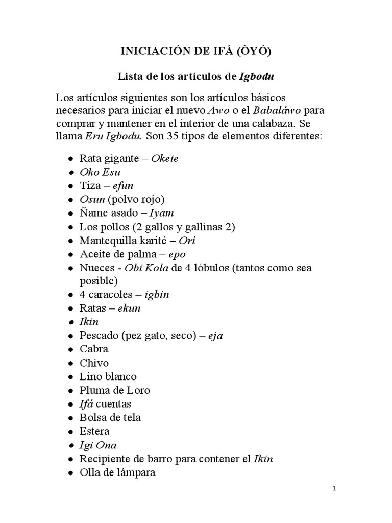 Iniciación de Ifá | PDF