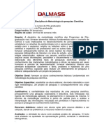 Plano de Ensino Metodologia da pesquisa cientifica