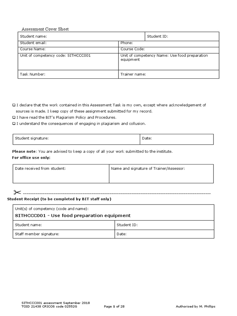SITHCCC001 Use Food Preparation Equipment Master Learner PDF