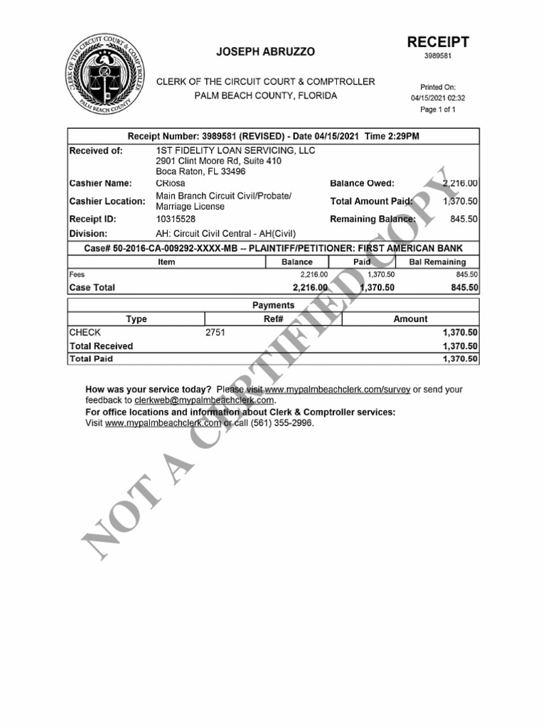 636 Doc Stamps of Deed Paid FAB PDF Banking Financial Services