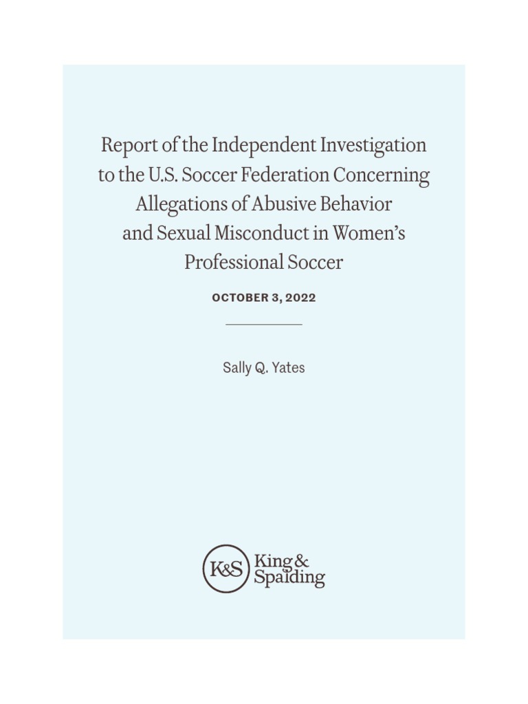 Sally Yates Report To U.S. Soccer Federation PDF