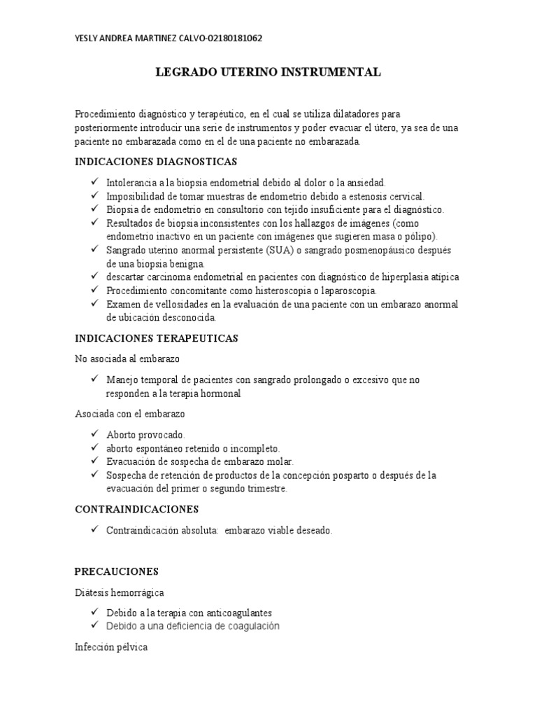 Monografia Legrado Uterino Instrumental | PDF