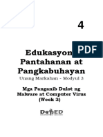 Edukasyong Pantahanan at Pangkabuhayan: Mga Panganib Dulot NG Malware at Computer Virus (Week 3)