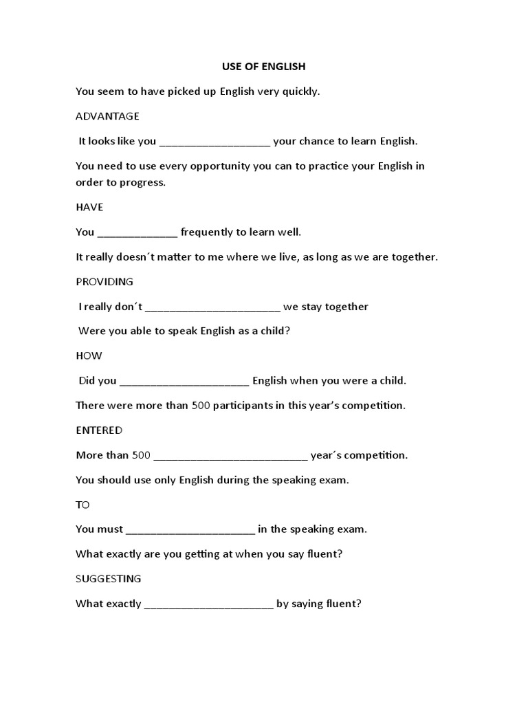 Use of English | PDF