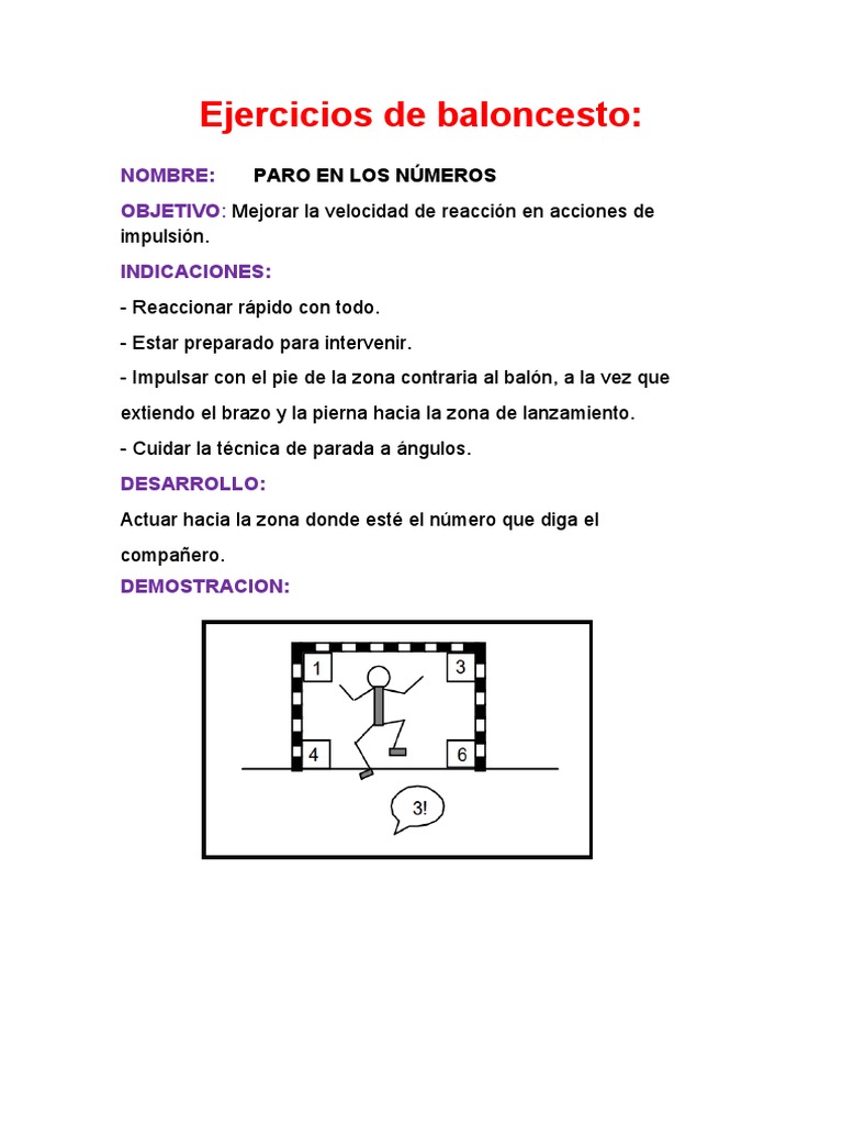 Ejercicios de Baloncesto | PDF