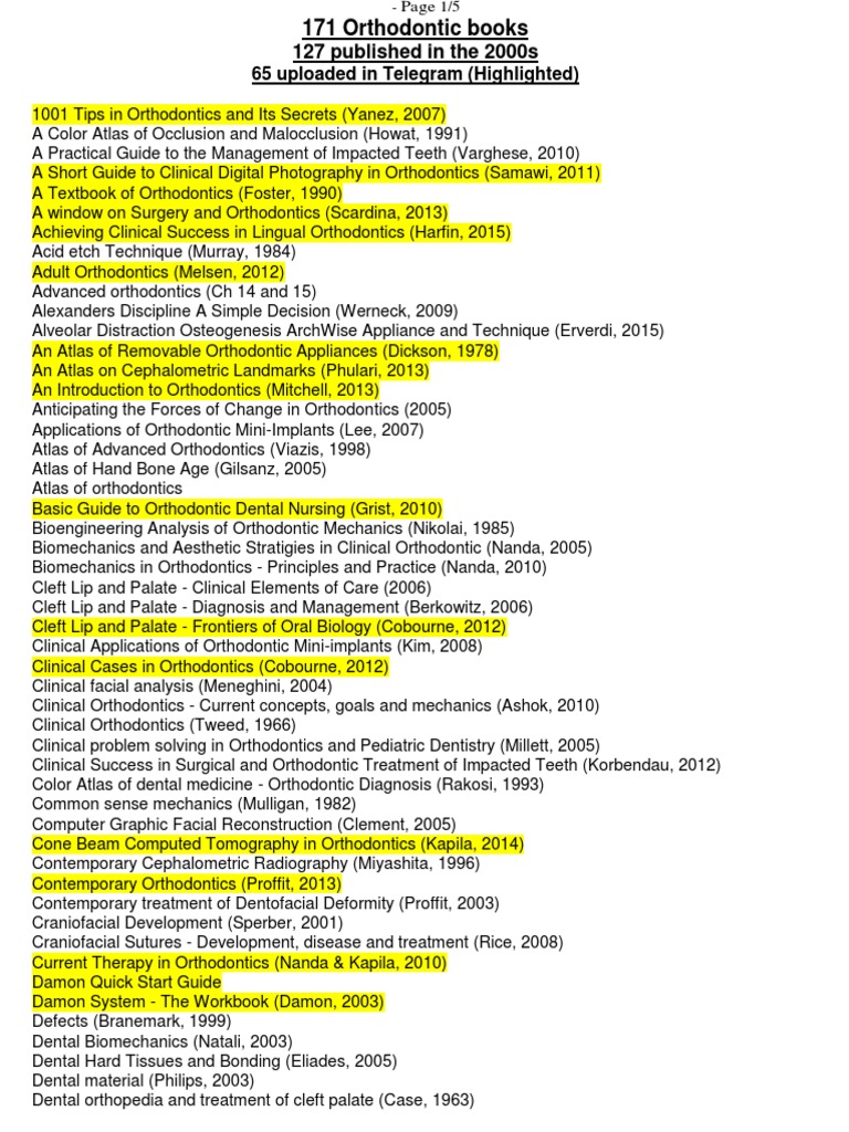 A Comprehensive Collection of Orthodontic Literature: An Annotated ...