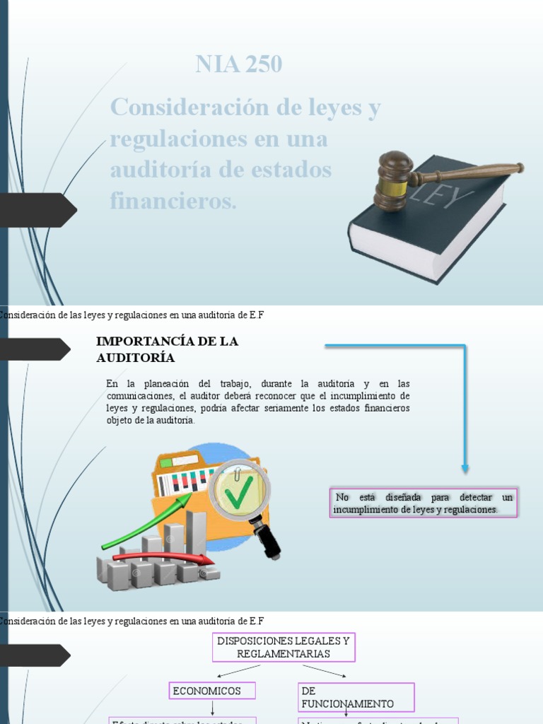 NIA 250 Consideración de Leyes y Regulaciones en Una Auditoria de ...