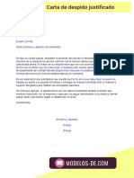 Carta despido justificado modelo