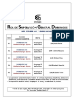 ROL DE SUPERVISIÓN GENERAL DOMINGOS IGC. Octubre 2022