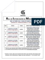 ROL DE INTERCESIÓN & MINISTRACIÓN IGC. Octubre 2022