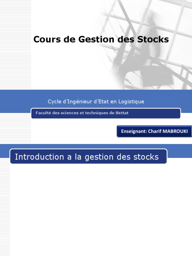Gestion des Stocks en Logistique | PDF | Logistique | Inventaire