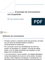 Tema 9: El Proceso de Comunicación Con El Paciente: M Paz García-Portilla