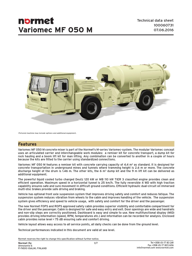 Autoelevador Variomec MF 050 M 10T | PDF