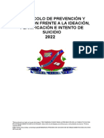 Protocolo de Prevención y Actuación Frente A La Ideación Planificación e Intento de Suicidio 2022