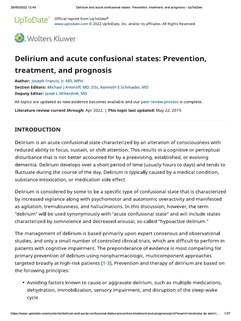Delirium and Acute Confusional States .. PDF