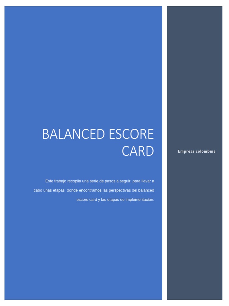 Implementación del Balanced Scorecard en la empresa Colombina | PDF ...