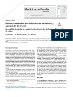 Demencia Reversible Por Deficiencia de Vitamina B - A Propósito de Un Caso